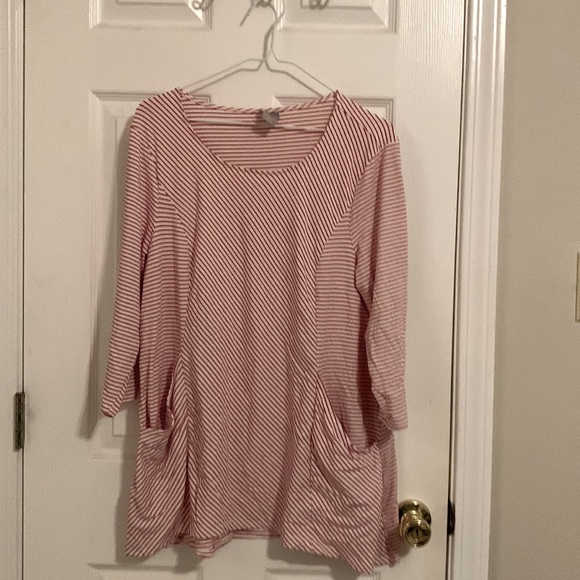Chico’s red/white striped tunic - Picture 1 of 3